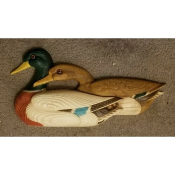 1978 Vintage Duck Decoy Wall Sculptures Burwood Products Company #2240 & #2241 - Picture 2 of 4